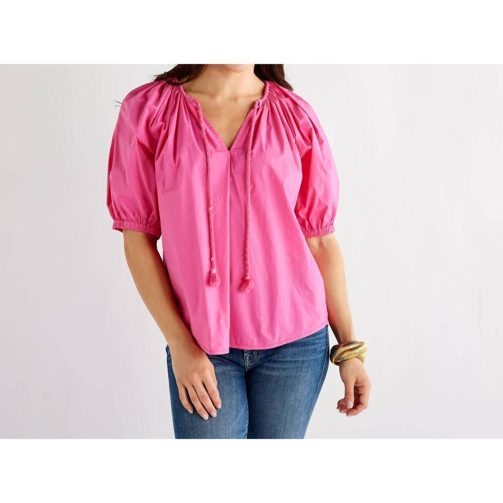 NEW CARYN LAWN gia tie neck top in pink